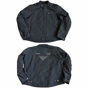 Victory Motorcycles USA Jacket Sz XL Black Removable Shoulder Elbow Padding EUC